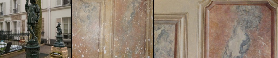 Restauration d'un stuc marbre,décor peint.